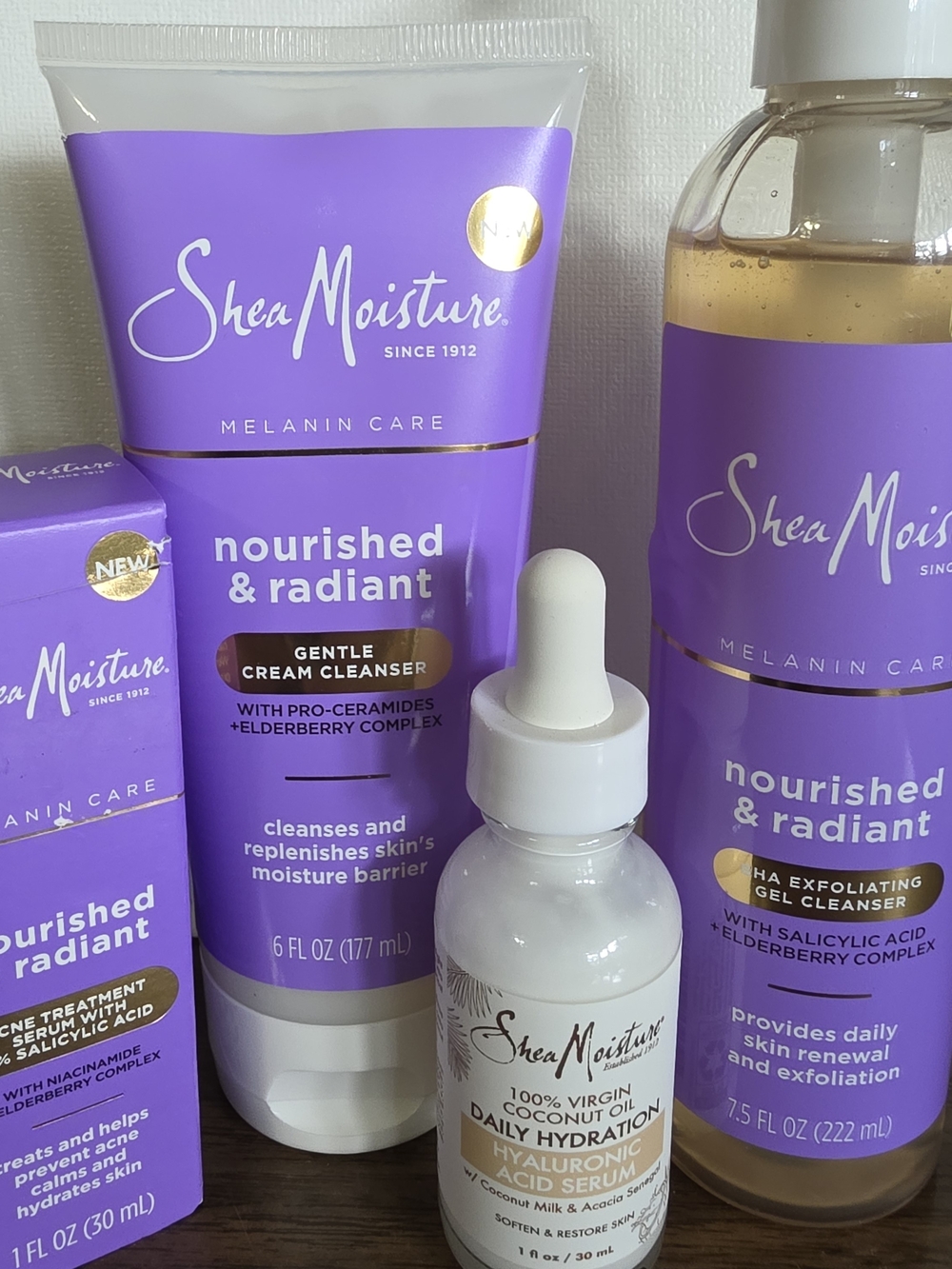 Shea Moisture Nourished & Radiant Facial Care Bundle Clean Self Care